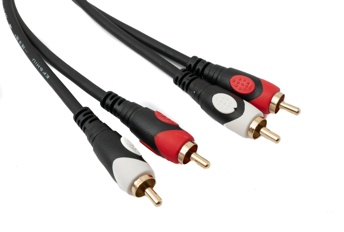 Cinch 2 RCA Kabel 1,8 m Stecker zu Stecker Stereo AV in Schwarz | System-S