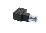 LAN Adapter RJ45 Stecker zu Buchse Winkel Ethernetadapter Kabel in Schwarz | System-S