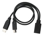 USB 3.1 Kabel 30 cm Typ C & 2.0 Micro B Stecker zu Buchse Adapter in Schwarz | System-S