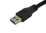 USB 3.0 Micro-B Kabel 5 m mit Schraubverriegelung auf USB-A, Schwarz | SYSTEM-S