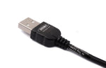 USB 2.0 Kabel 200 cm Typ A Stecker zu Micro B Stecker Spirale Winkel in Schwarz | System-S
