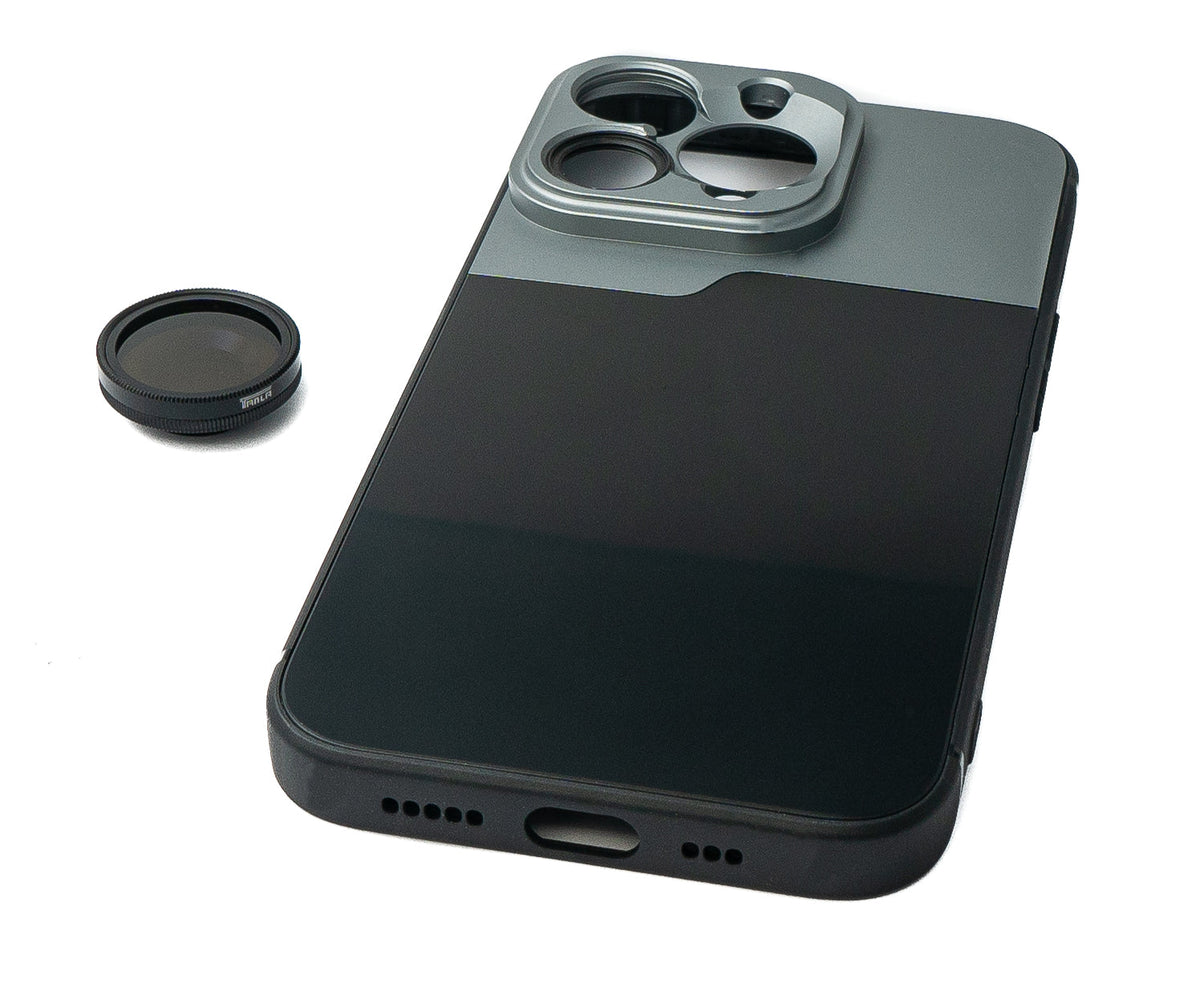 CPL Filter Circular Polarizer Linse mit Hülle in Schwarz für iPhone 13 Pro | System-S