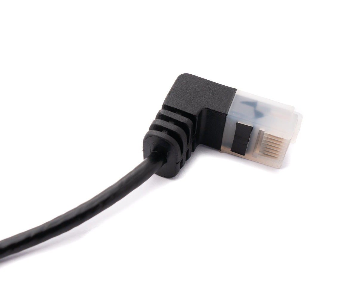 LAN Kabel 25 cm RJ45 8P8C STP Cat6 Stecker zu Stecker Winkel Schwarz | System-S