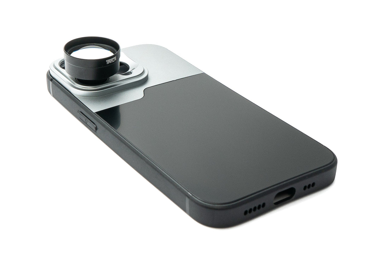 Zoom Linse 3x Tele Objektiv Filter mit Hülle in Schwarz für iPhone 13 Pro | System-S
