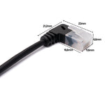 LAN Kabel 25 cm RJ45 8P8C STP Cat6 Stecker zu Stecker Winkel Schwarz | System-S