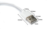 USB 2.0 Kabel 100 cm Ladestation für Honor Watch GS3 Smartwatch in Weiß | System-S
