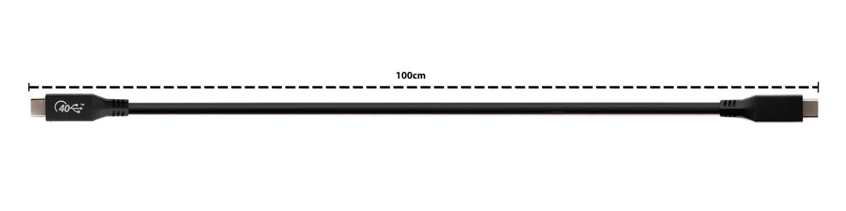 USB4 USB Kabel 100 cm Typ C Stecker zu Stecker 40 Gbit/s USB 4.0  in Schwarz | System-S