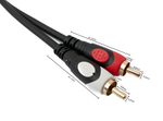 Cinch 2 RCA Kabel 1,8 m Stecker zu Stecker Stereo AV in Schwarz | System-S