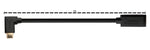 USB 3.1 Gen 2 Kabel 100 cm Typ C Stecker zu Buchse Winkel in Schwarz | System-S