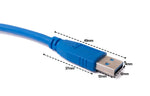 USB 3.0 Kabel 3 m Typ A Stecker zu Buchse Schraube in Blau | System-S