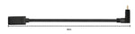 USB 3.1 Gen 2 Kabel 60 cm Typ C Stecker zu Buchse Winkel in Schwarz | System-S