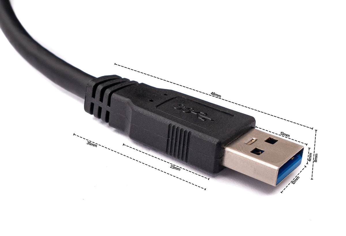 USB 3.0 Kabel 8 m Typ B Stecker zu Typ A Stecker in Schwarz | System-S
