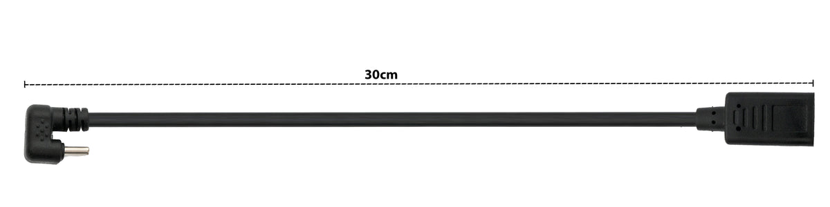 USB 3.1 U Turn 180° Kabel 30cm Typ C Stecker zu Buchse Winkel in Schwarz | System-S