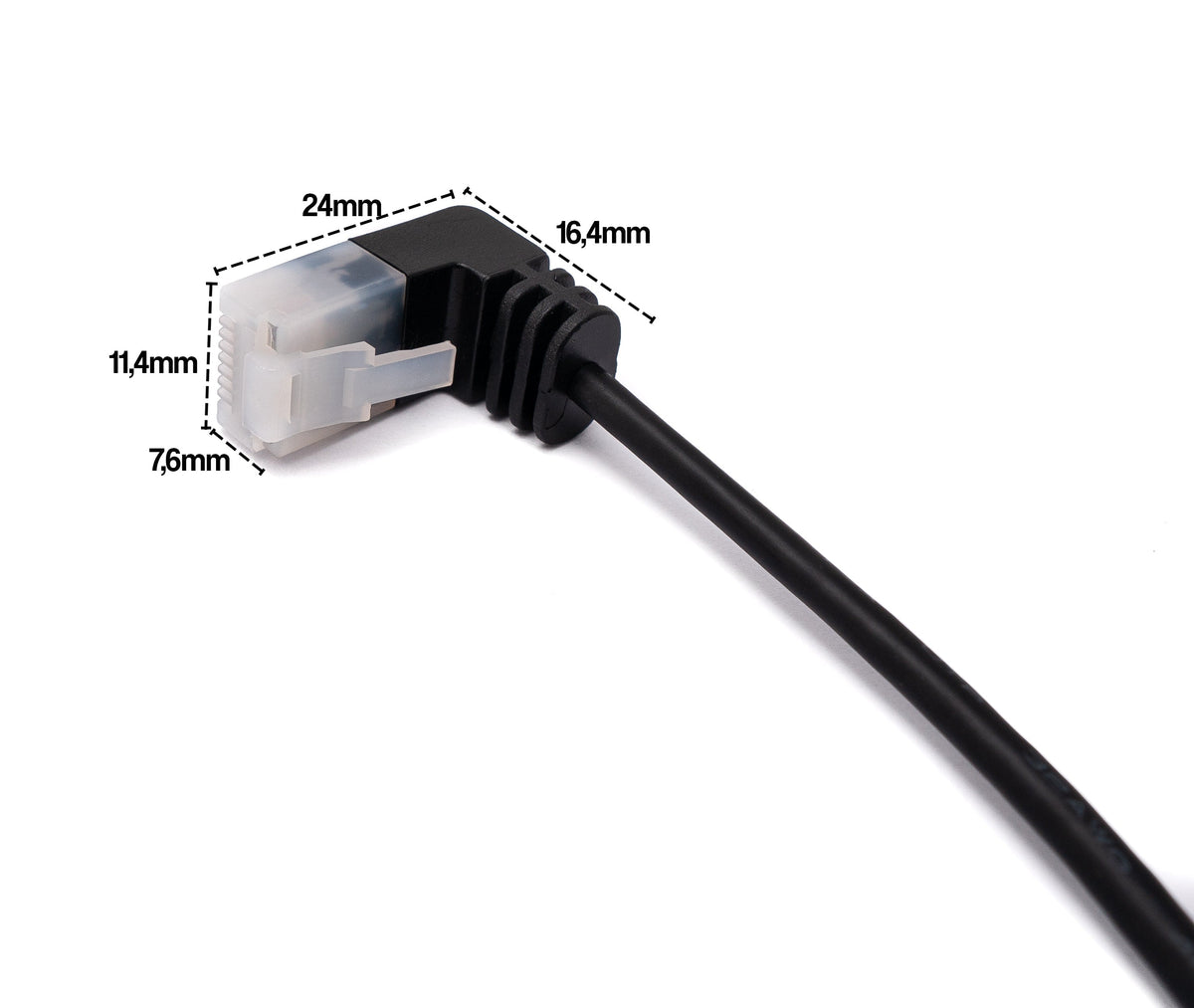 LAN Kabel 25 cm RJ45 8P8C STP Cat6 Stecker zu Stecker Winkel Schwarz | System-S