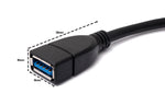 USB 3.0 Kabel 50 cm Typ A Stecker zu Buchse in Schwarz | System-S