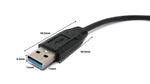 USB 3.0 Kabel 30 cm Micro B Stecker zu Typ A Stecker Schraube Winkel in Schwarz | System-S