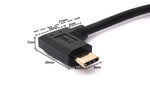 USB 3.1 Kabel 60 cm Typ C Stecker zu Buchse Schraube Winkel in Schwarz | System-S