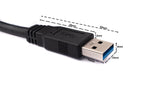 USB 3.0 Kabel 5 m Micro B Stecker zu Typ A Stecker Schraube in Schwarz | System-S