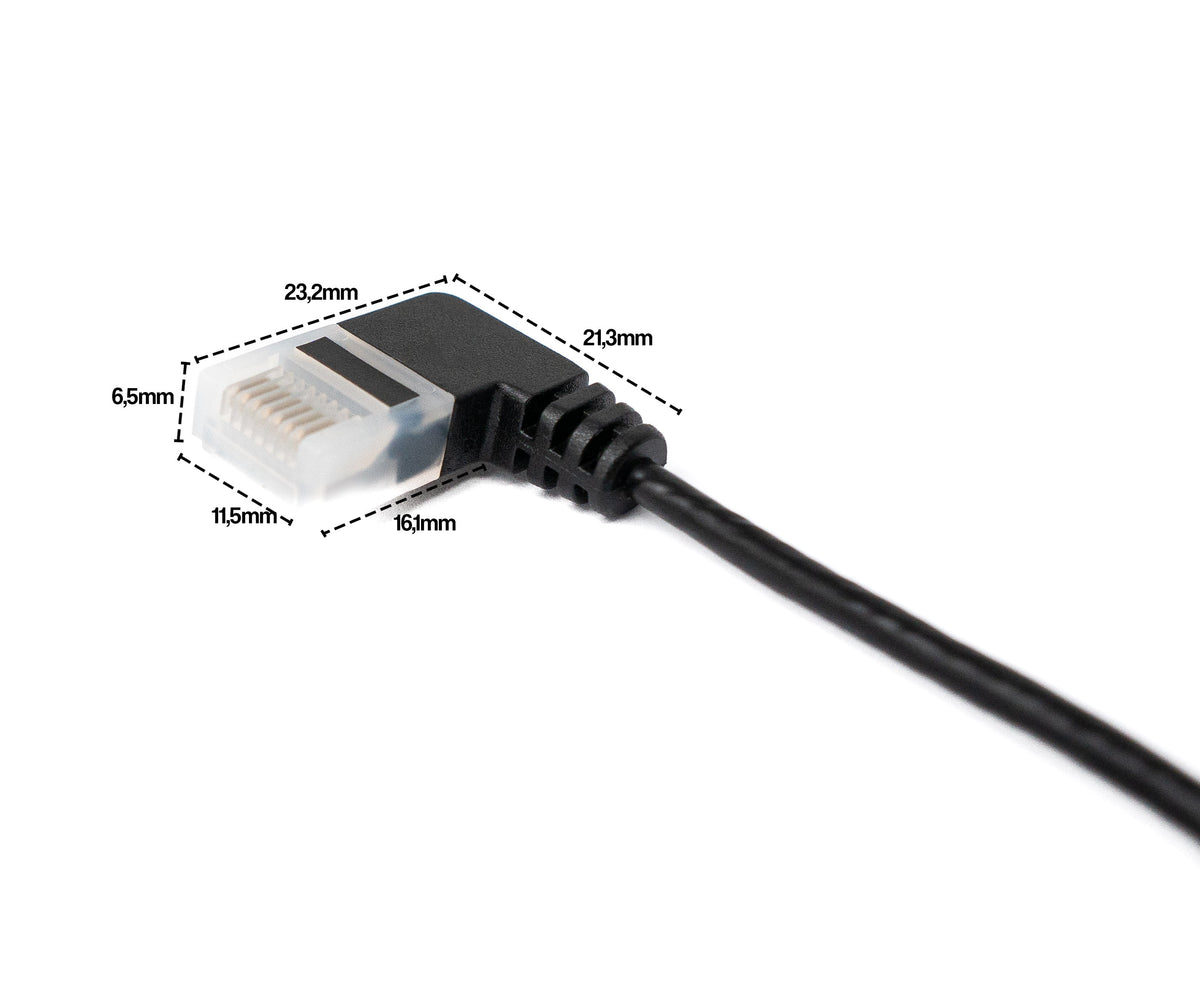 LAN Kabel 25 cm RJ45 8P8C STP Cat6 Stecker zu Stecker Winkel Schwarz | System-S
