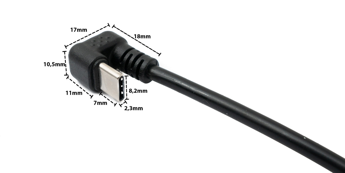 USB 3.1 U Turn 180° Kabel 30 cm Typ C Stecker zu 2.0 Mini Buchse Winkel Schwarz | System-S