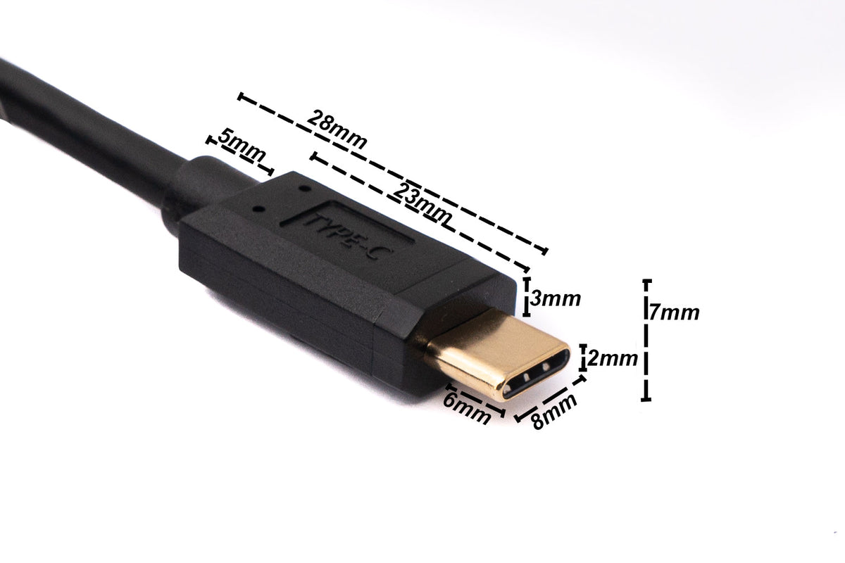 USB 3.1 Kabel 100 cm Typ C Stecker zu Buchse Schraube in Schwarz | System-S
