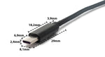 USB 3.1 Kabel 180 cm Ladekabel für Microsoft Surface geflochten in Schwarz | System-S
