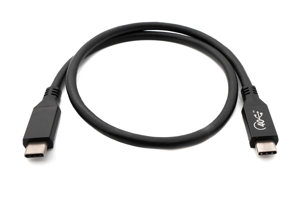 USB4 USB Kabel 50 cm Typ C Stecker zu Stecker 40 Gbit/s USB 4.0 in Schwarz | System-S