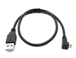 USB 2.0 Kabel 50 cm Typ A Stecker zu Micro B Stecker Winkel in Schwarz | System-S