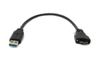 USB 3.0 Kabel 30 cm Micro B Stecker zu Typ A Stecker Schraube in Schwarz | System-S