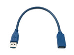 USB 3.0 Kabel 30 cm Typ A Stecker zu Buchse in Blau | System-S