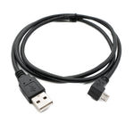 USB 2.0 Kabel 100 cm Typ A Stecker zu Micro B Stecker Winkel in Schwarz | System-S