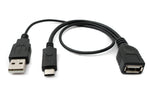 USB 2.0 Y Kabel 35 cm Typ A Buchse zu Typ A Stecker & 3.1 Typ C Buchse Adapter | System-S