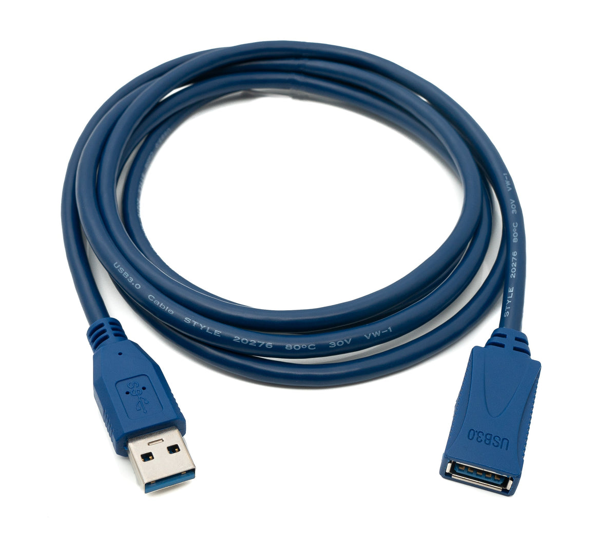 USB 3.0 Kabel 180 cm Typ A Stecker zu Buchse in Blau | System-S