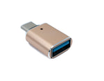 USB 3.1 Adapter Typ C Stecker zu 3.0 Buchse Kabel in Rosa Metallic | System-S