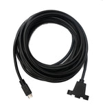 USB 2.0 Kabel 5 m Micro B Stecker zu Buchse Schraube in Schwarz | System-S