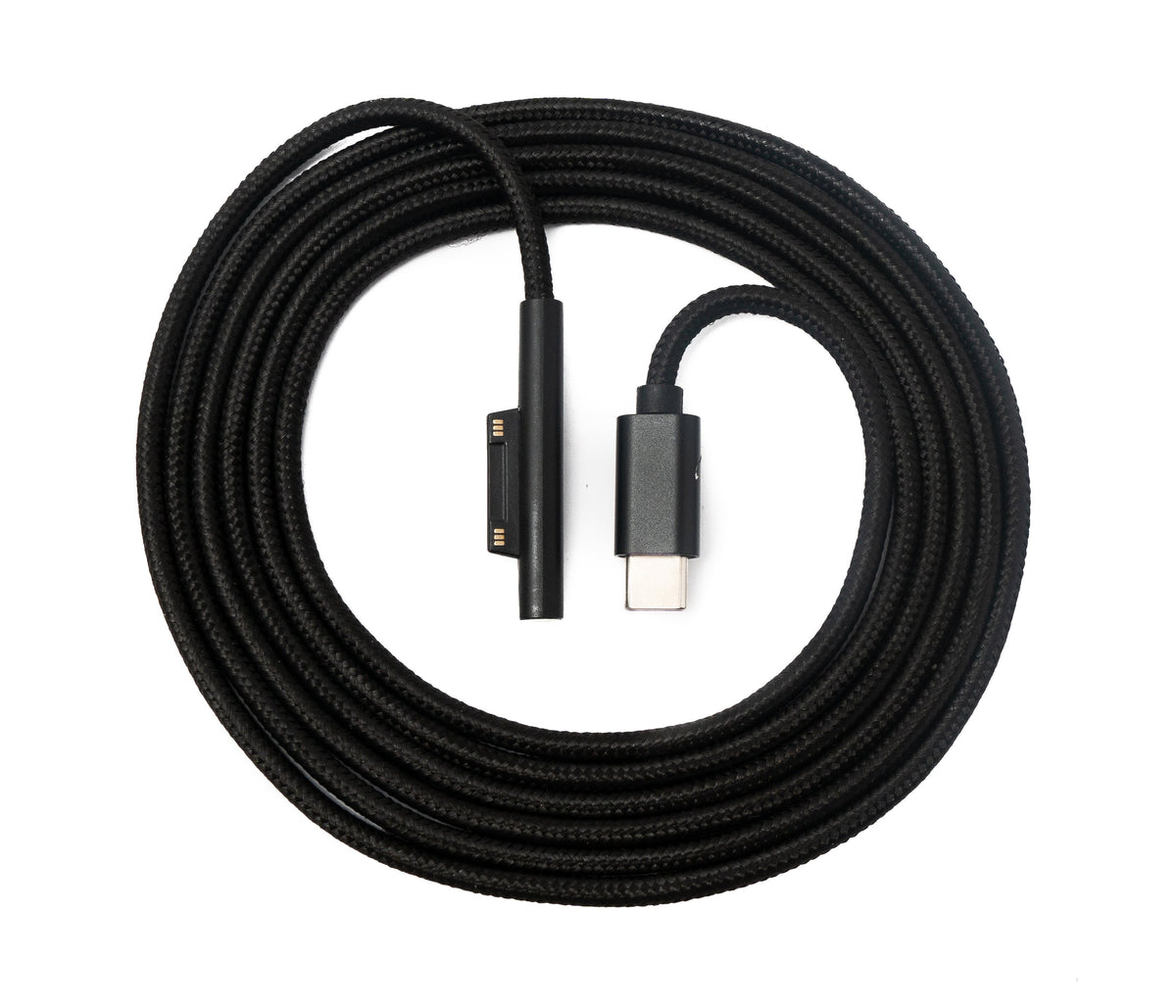 USB 3.1 Kabel 180 cm Ladekabel für Microsoft Surface geflochten in Schwarz | System-S