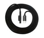 USB 3.1 Kabel 180 cm Ladekabel für Microsoft Surface geflochten in Schwarz | System-S