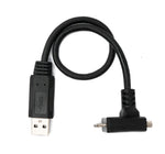 USB 3.0 Kabel 30 cm Micro B Stecker zu Typ A Stecker Schraube Winkel in Schwarz | System-S