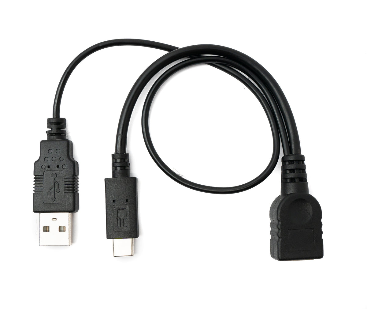 USB 2.0 Y Kabel 35 cm Typ A Buchse zu Typ A Stecker & 3.1 Typ C Buchse Adapter | System-S
