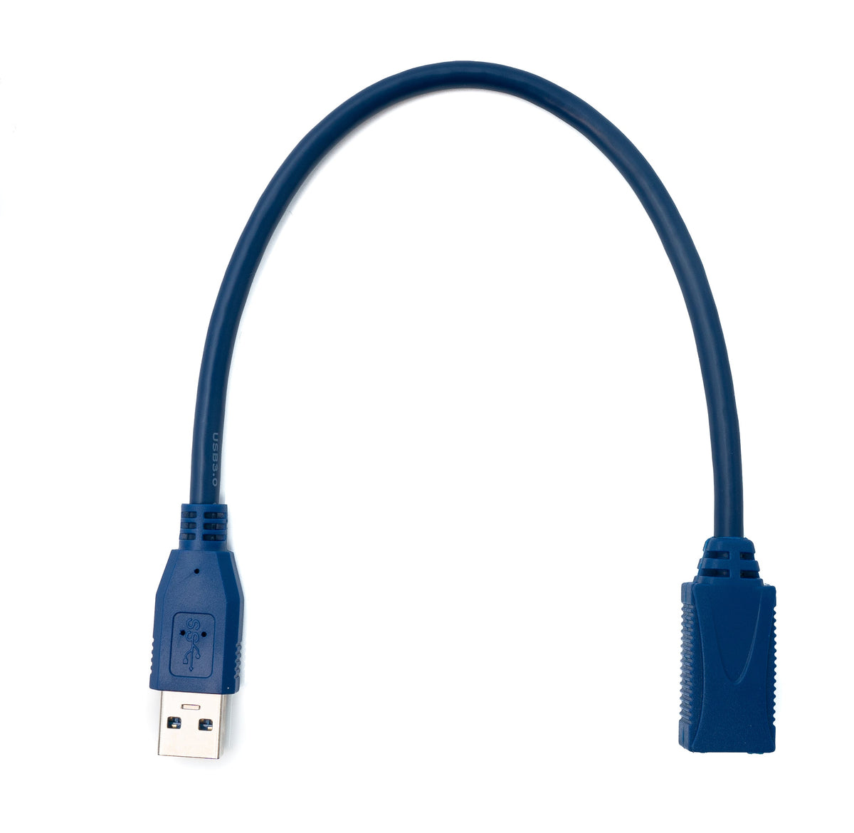USB 3.0 Kabel 30 cm Typ A Stecker zu Buchse in Blau | System-S