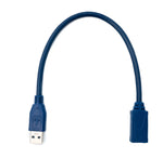USB 3.0 Kabel 30 cm Typ A Stecker zu Buchse in Blau | System-S
