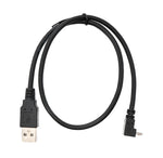 USB 2.0 Kabel 50 cm Typ A Stecker zu Micro B Stecker Winkel in Schwarz | System-S