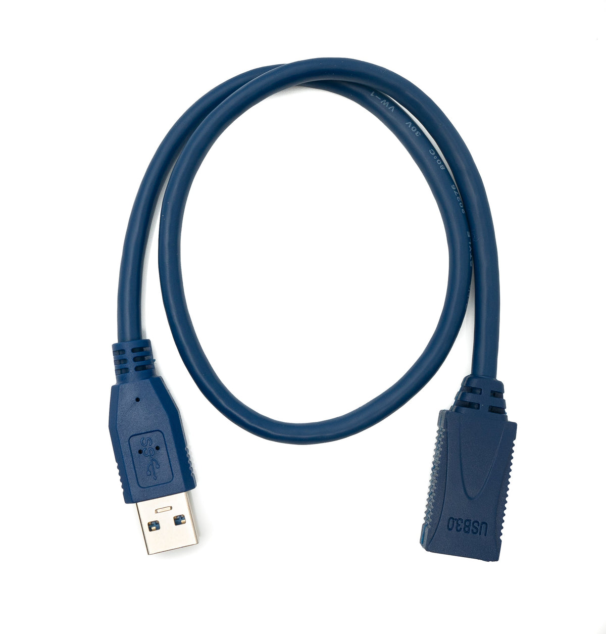 USB 3.0 Kabel 50 cm Typ A Stecker zu Buchse in Blau | System-S
