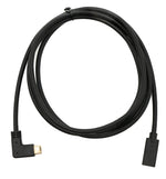 USB 3.1 Gen 2 Kabel 1,8 m Typ C Stecker zu Buchse Winkel in Schwarz | System-S