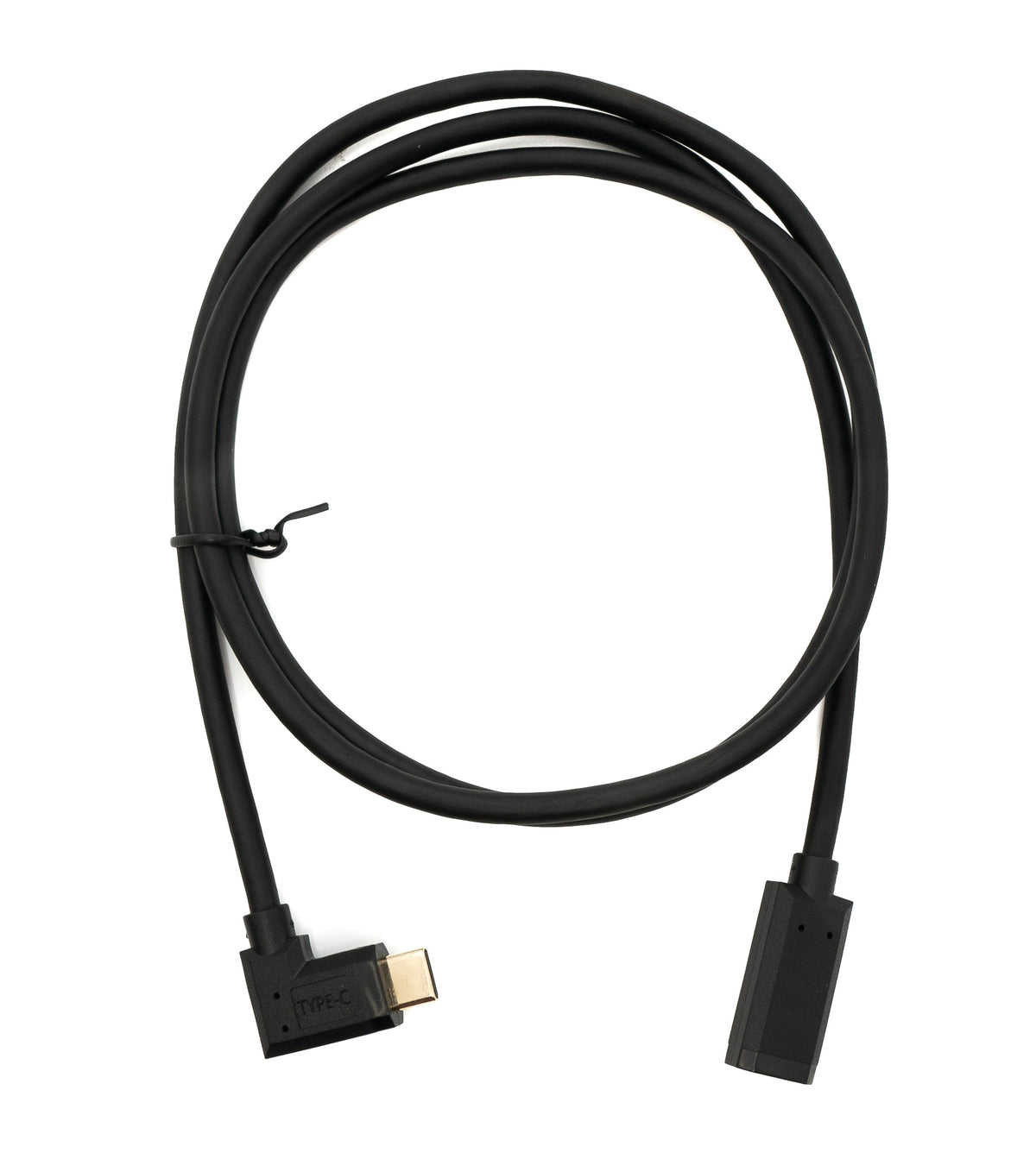 USB 3.1 Gen 2 Kabel 100 cm Typ C Stecker zu Buchse Winkel in Schwarz | System-S