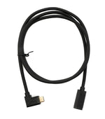 USB 3.1 Gen 2 Kabel 100 cm Typ C Stecker zu Buchse Winkel in Schwarz | System-S