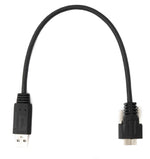 USB 3.0 Kabel 30 cm Micro B Stecker zu Typ A Stecker Schraube in Schwarz | System-S