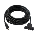 USB 2.0 Kabel 5 m Micro B Stecker zu Buchse Schraube in Schwarz | System-S