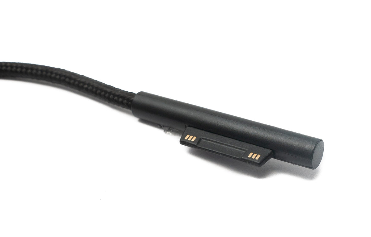 USB 3.1 Kabel 180 cm Ladekabel für Microsoft Surface geflochten in Schwarz | System-S
