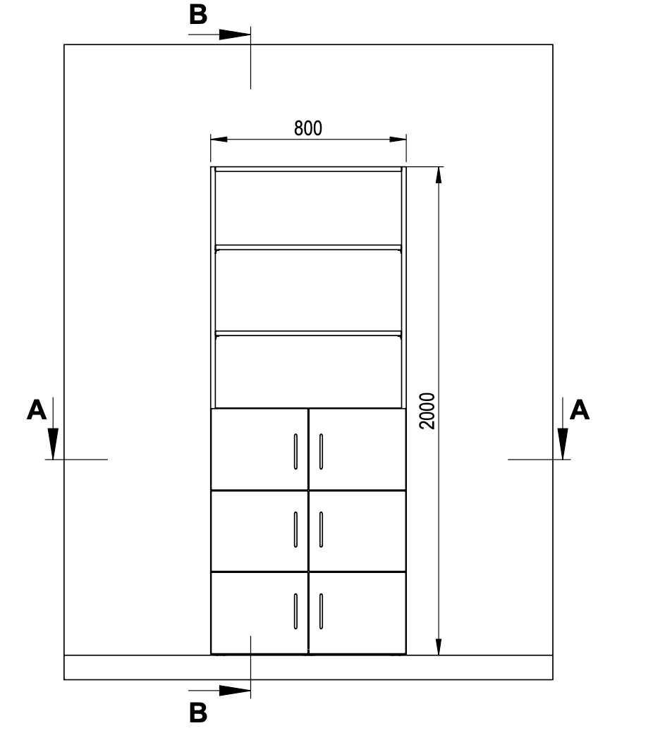 Unit-Z FlexiShelf mit Türen - 80 cm